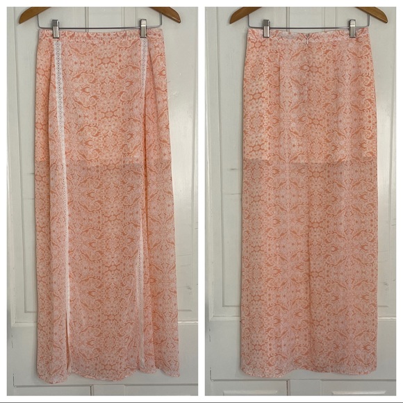 Double High Slit Floral Maxi Skirt - Picture 2 of 10